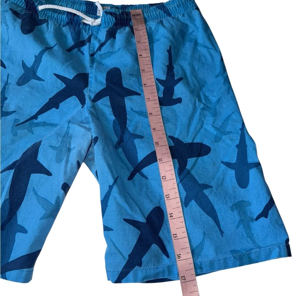 Mini Boden Blue Shark Swim Trunks & T-Shirt Set Size 9-10 Years